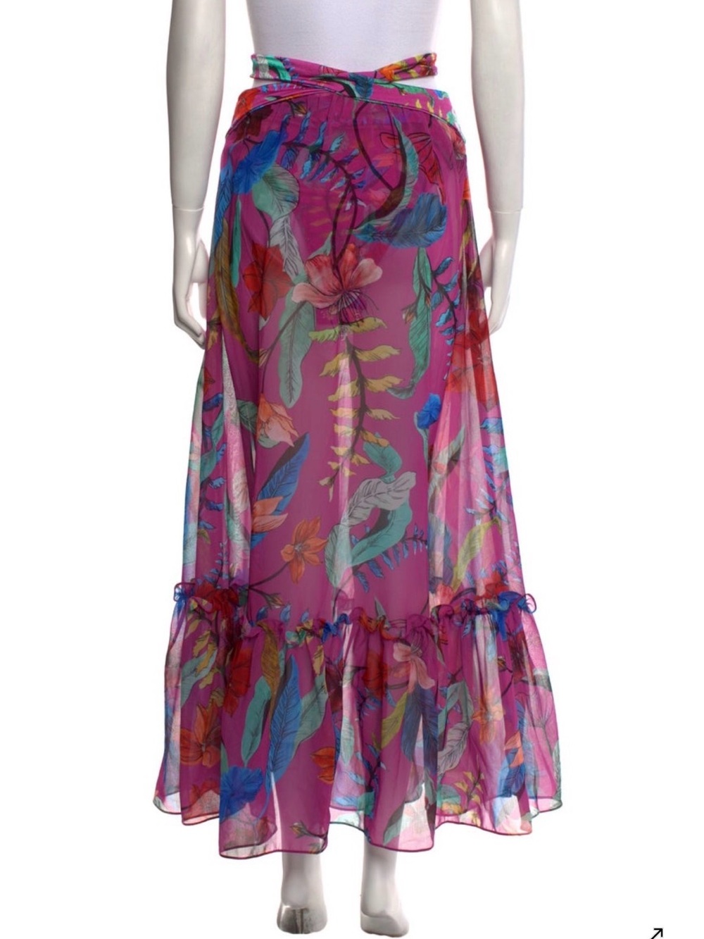 PatBo Zambia Beach Skirt in Magenta Flora - Picture 5 of 9
